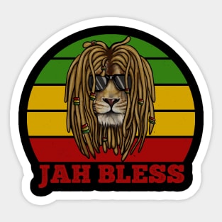 Jah Bless, Jamaica, Rasta African Lion Sticker
